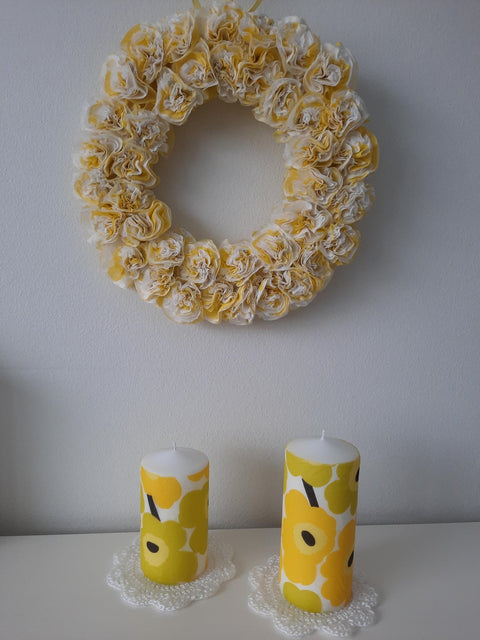 Kynttilöiden tuunaus serveteillä