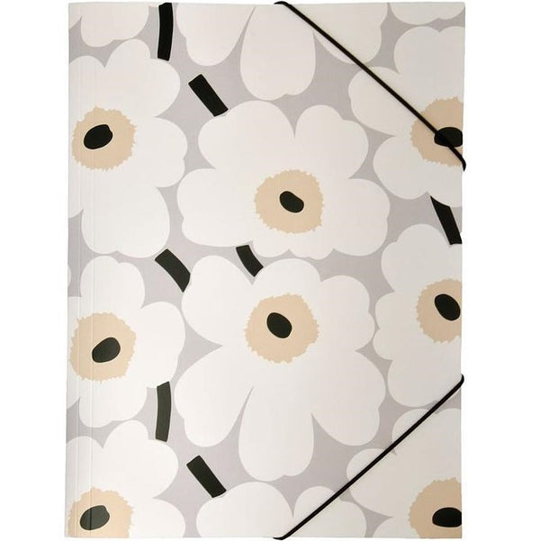 Kulmalukkokansio, Marimekko Unikko harmaamusta